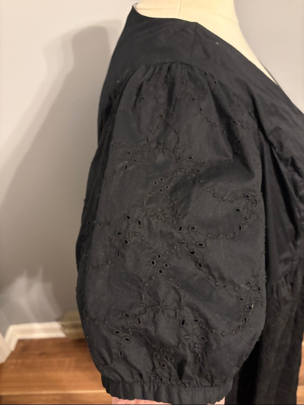 Old Navy Black Eyelet Midi Dress - Picture 5 of 6